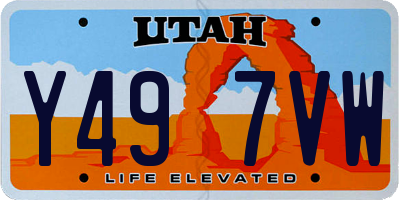 UT license plate Y497VW