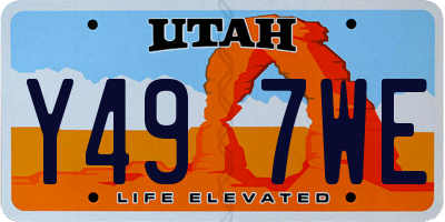 UT license plate Y497WE