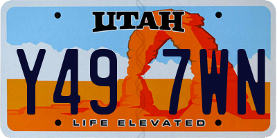 UT license plate Y497WN