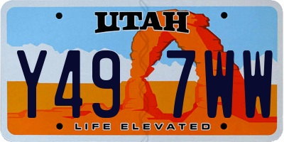 UT license plate Y497WW