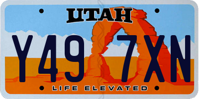 UT license plate Y497XN
