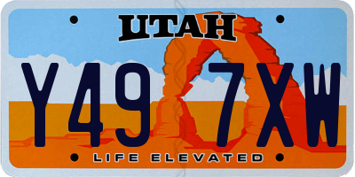UT license plate Y497XW