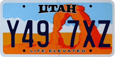 UT license plate Y497XZ