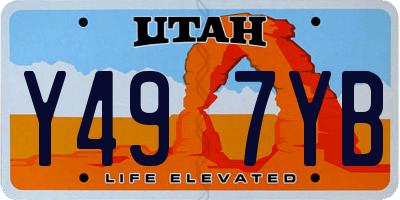 UT license plate Y497YB