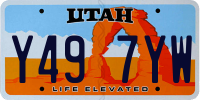 UT license plate Y497YW