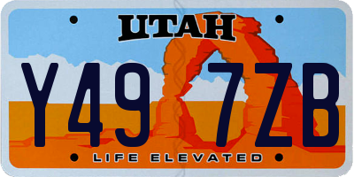 UT license plate Y497ZB