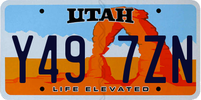 UT license plate Y497ZN