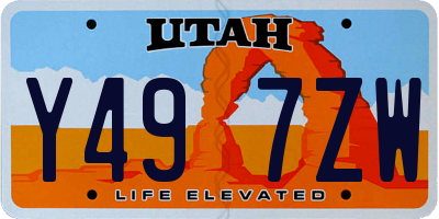 UT license plate Y497ZW