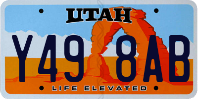 UT license plate Y498AB