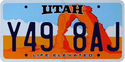 UT license plate Y498AJ
