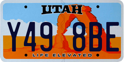 UT license plate Y498BE