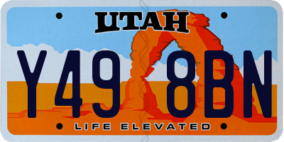 UT license plate Y498BN