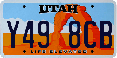 UT license plate Y498CB