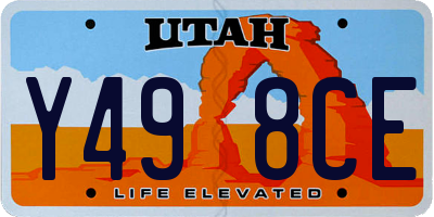 UT license plate Y498CE