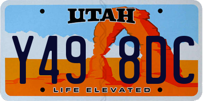UT license plate Y498DC