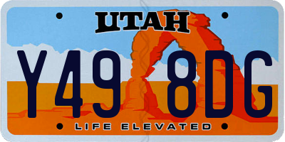 UT license plate Y498DG
