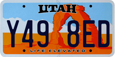 UT license plate Y498ED