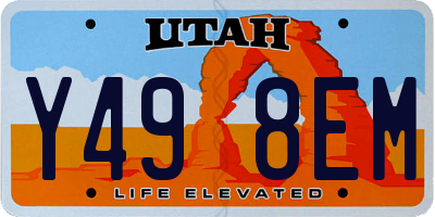 UT license plate Y498EM