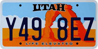 UT license plate Y498EZ