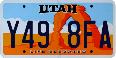 UT license plate Y498FA