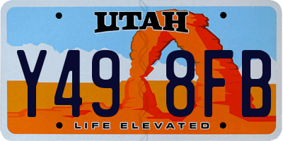 UT license plate Y498FB