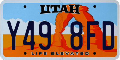 UT license plate Y498FD