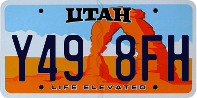 UT license plate Y498FH