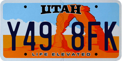 UT license plate Y498FK