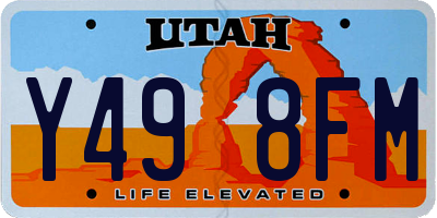 UT license plate Y498FM