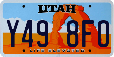 UT license plate Y498FO