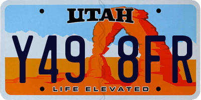 UT license plate Y498FR