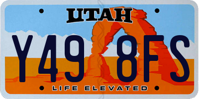 UT license plate Y498FS