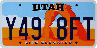 UT license plate Y498FT
