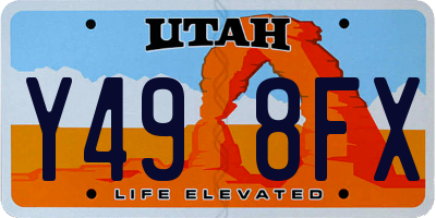 UT license plate Y498FX