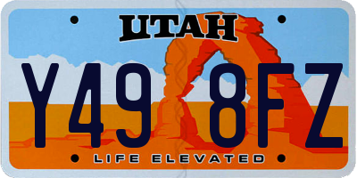 UT license plate Y498FZ