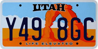 UT license plate Y498GC