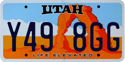 UT license plate Y498GG