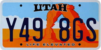 UT license plate Y498GS