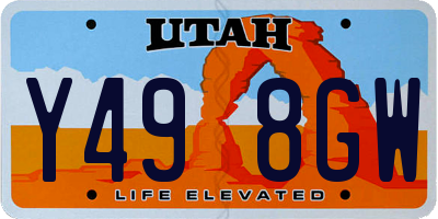 UT license plate Y498GW