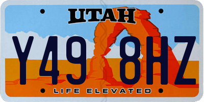 UT license plate Y498HZ