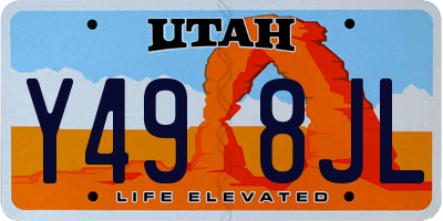 UT license plate Y498JL