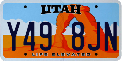 UT license plate Y498JN