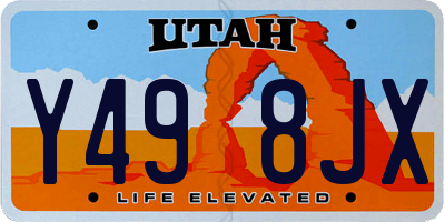 UT license plate Y498JX
