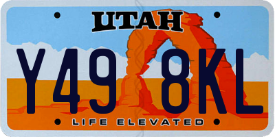 UT license plate Y498KL