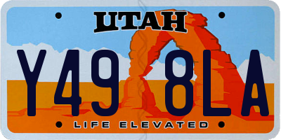 UT license plate Y498LA