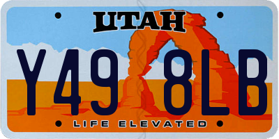 UT license plate Y498LB