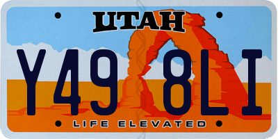 UT license plate Y498LI