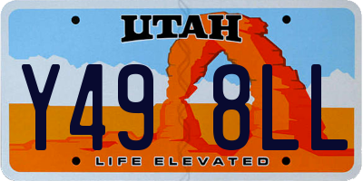 UT license plate Y498LL