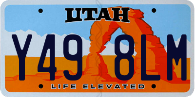 UT license plate Y498LM