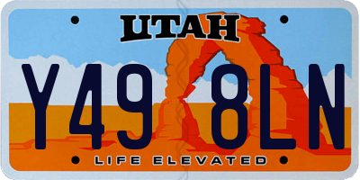 UT license plate Y498LN